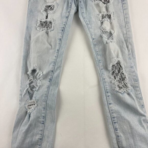 CJ Black Jeans Womens 28/30 Skinny Flex Blue Light Was distressed - Picture 6 of 13